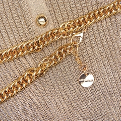 ÁO DỆT KIM GÂN MÀU VÀNG LUREX