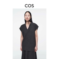 Áo gile COS cổ V dáng loose màu tàn