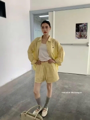 Set khaki linen Áo sơ mi + Short Viviene