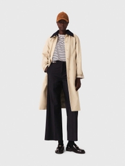 Áo khoác trench coat cổ và tay áo tương phản