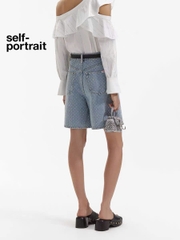 Short lửng denim Self - Portrait bling