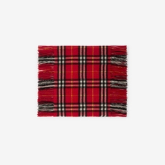 Khăn choàng cashmere kẻ caro có tua rua