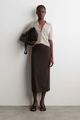 ÁO SƠ MI NGẮN TAY BẰNG VẢI LINEN-MERINO DỆT