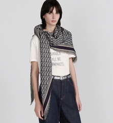 Khăn DIOR hoạ tiết monogram 42% wool 42% silk 16 cotton