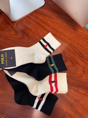 Tất Polo cổ cao viền kẻ