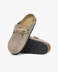 Brunello Cucinelli Gray suede mules with monil chain