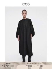Váy COS cổ tròn dày tay 2 màu dư xịn