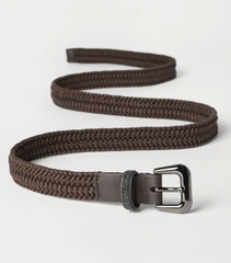 Belt Brunello Cucinelli chất co đan cói giãn phối da 2 màu Sz104x2.5cm