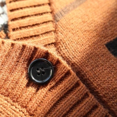 Áo khoác len dệt jacquard bằng len và alpaca