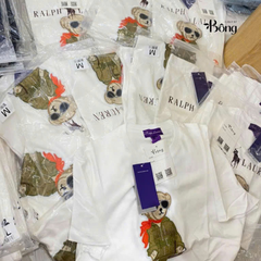 Áo thun cotton hình gấu Polo phi công