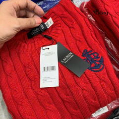 Áo len Polo RL ngắn tay cổ tròn vặn thừng 3 màu (tuồn auth full QR)