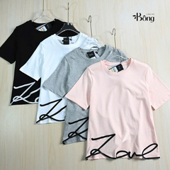 Top thun Karl hoạ tiết hoa chân 4 màu