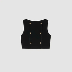 Set Sandro  áo croptop 2 hàng khuy + Chân váy mini