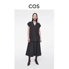 Chân váy midi COS len mtg màu tàn dáng A (tách set)
