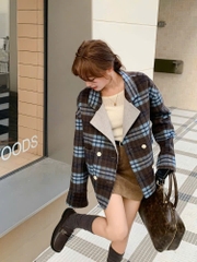 Coat dạ ép ICICLE kẻ