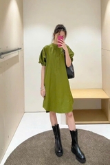 Váy COS tay lửng belt chun 2 màu