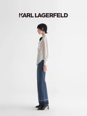 Quần jeans suông KARL ống mài gấu