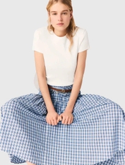Chân váy maxi cotton đính đá