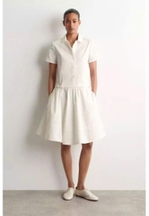 Váy vải cotton poplin thêu