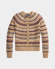 Áo khoác cardigan POLO RL pha len họa tiết Fair Isle