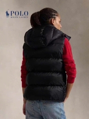 Áo phao gile Polo có mũ logo thêu