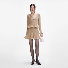 ĐẦM MINI KIM PEPLUM LUREX VÀNG