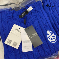 Áo len Polo RL ngắn tay cổ tròn vặn thừng 3 màu (tuồn auth full QR)