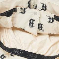 Áo phao MLB bo chun mũ màu trắng