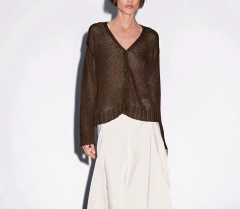 Áo Cardigan  Massimo Dutti Dệt Kim Mũi Thưa Cổ V