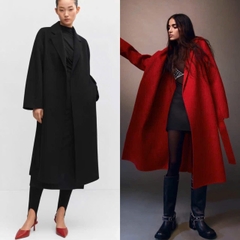 Longcoat MNG dạ ép kèm belt