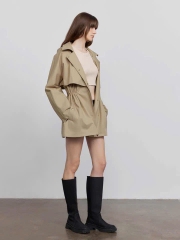 Trendcoat Sandro cắt tag khaki màu beirge
