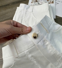 Chân váy denim Zara trắng dáng A