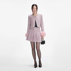 ÁO KHOÁC CỔ TAY LÔNG BOUCLE MÀU HỒNG