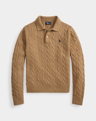 Áo len Polo cổ bẻ 3 khuy 3 màu 80% cashmere 20% wool
