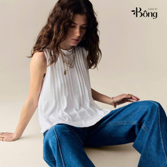 Top lụa đũi trắng Massimo Dutti dư xịn sát sách ly chìm