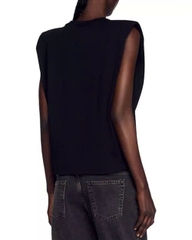 Áo tanktop Sandro đen cổ đá