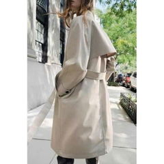 Trenchcoat Zara cổ đức màu ghi nhạt