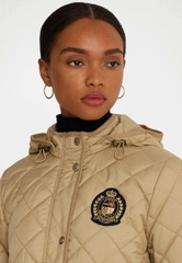 Áo khoác trùm đầu Crest-Patch Diamond-Quilted