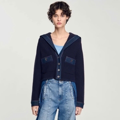 ÁO CARDIGAN PHỐI DENIM