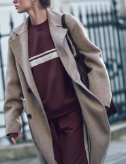 Trendcoat dạ ép Zara màu nâu