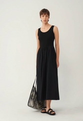 Váy sát nách ICICLE dáng maxi thun cải linen 2 màu