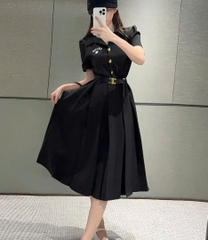 Váy liền Celine cổ bẻ kèm belt 2 màu