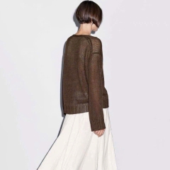 Áo Cardigan  Massimo Dutti Dệt Kim Mũi Thưa Cổ V