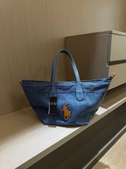 Túi tote denim Polo thêu ngựa