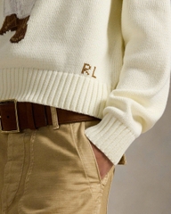 Áo len cổ tròn bằng cotton hiệu Polo Bear