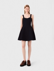 Váy len Maje navy 2 dây hoạt tiết dập nổi