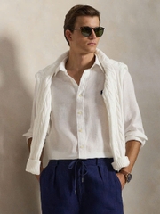 Áo sơ mi POLO vải lanh dáng cổ điển