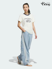 Tshirt ADIDAS trắng thêu ren chỉ đen