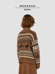 Áo khoác len dệt jacquard bằng len và alpaca