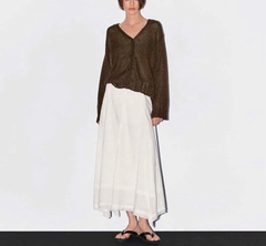 Áo Cardigan  Massimo Dutti Dệt Kim Mũi Thưa Cổ V